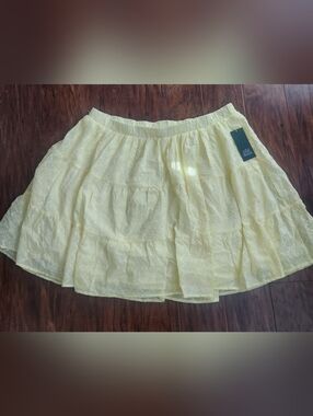 NWT Wild Fable Yellow Tiered Mini Skirt Whimsical Cottagecore Fairycore Sz XXL